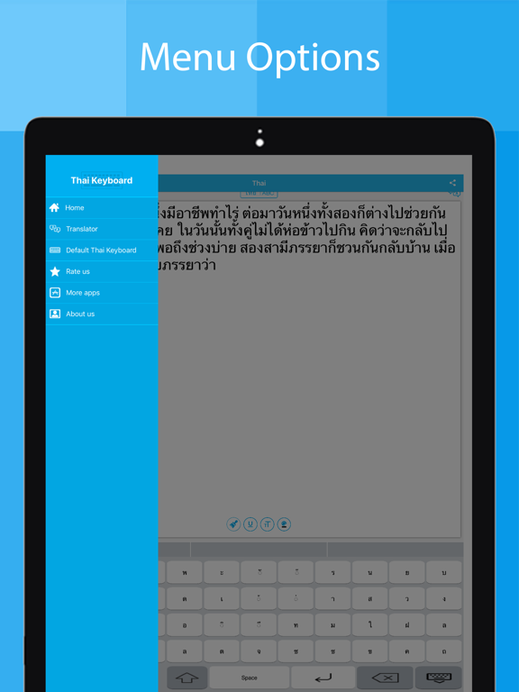 Thai Keyboard - Translator iPad screenshot 4 - Utilities app