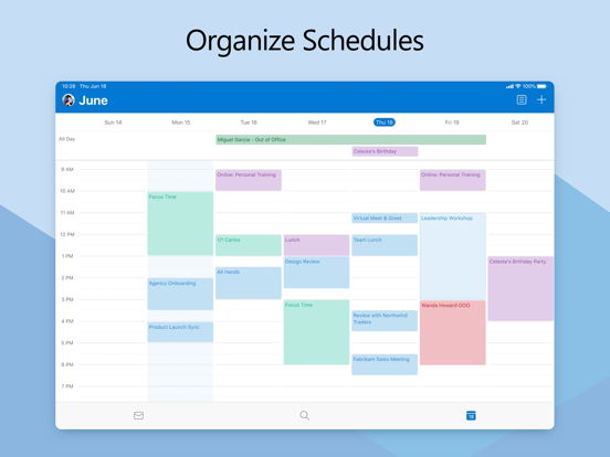 iPad Image of Microsoft Outlook