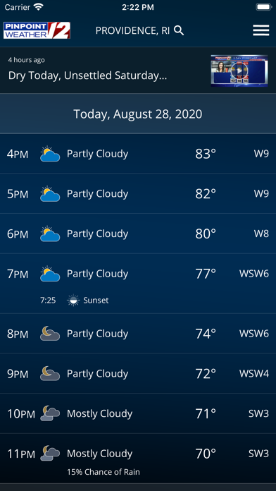 WPRI Pinpoint Weather 12 Screenshot