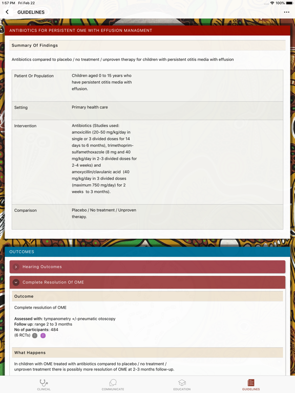 Otitis Media Guidelines iPad screenshot
