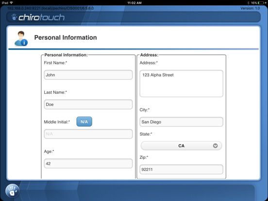 CT Intake Mobile 7.2 iPad screenshot 4 - Medical app