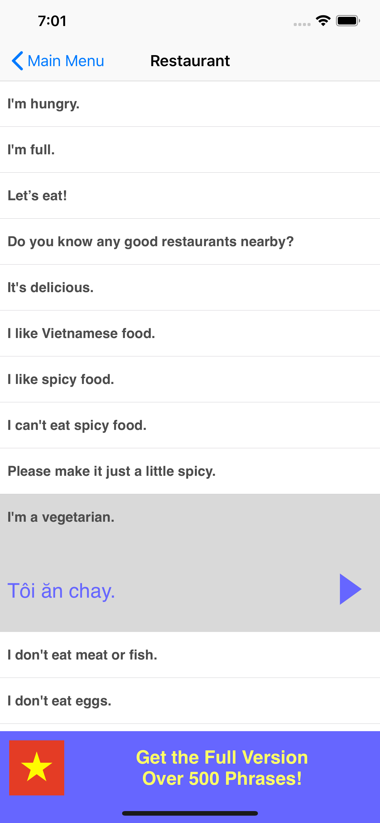 Speak Vietnamese Phrases Lite screenshot 4