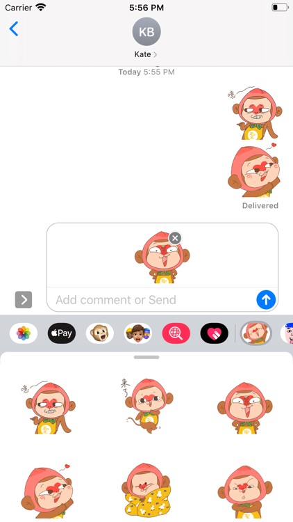 Flat peach monkey Sticker