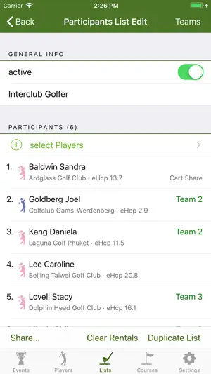 Golf Startlist Generator screenshot 1