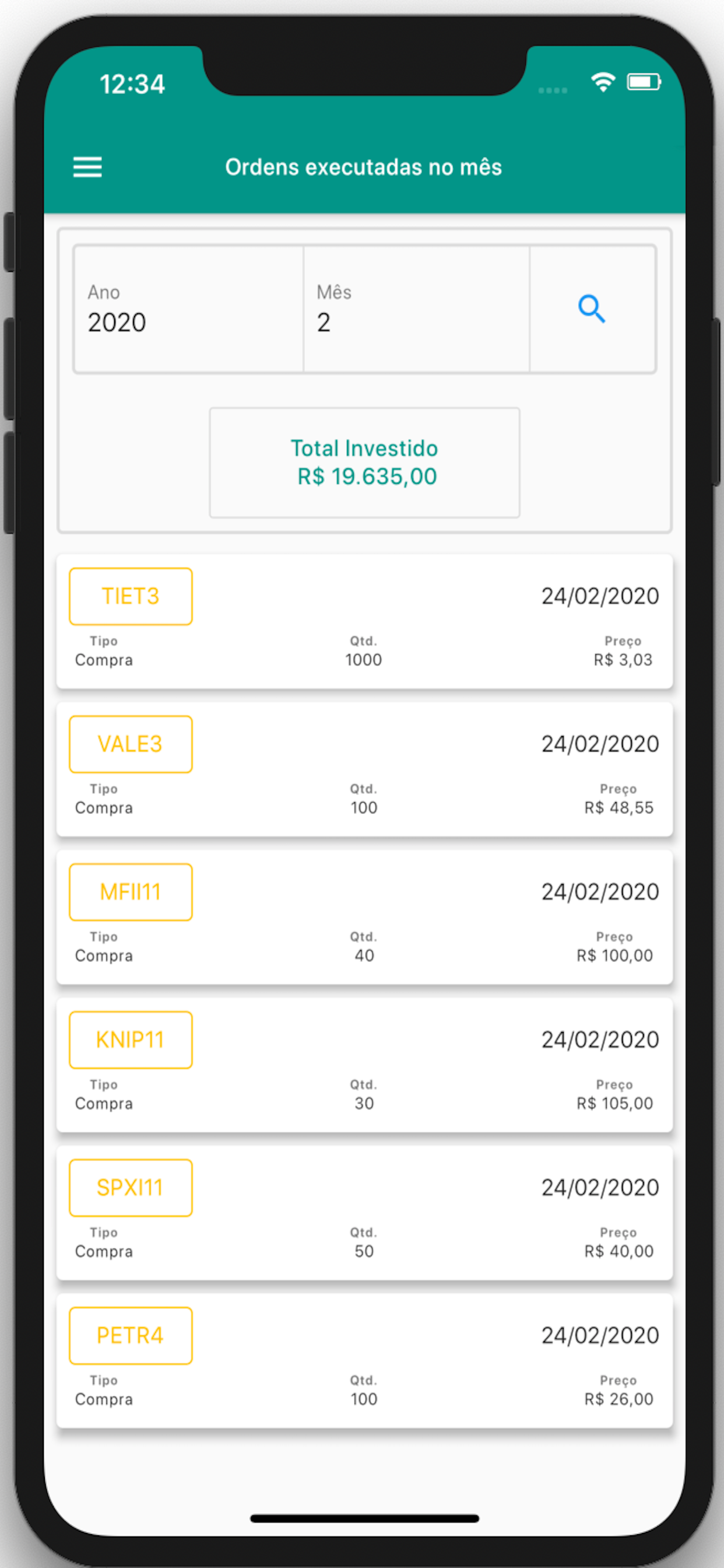 Planilha de Investimentos
