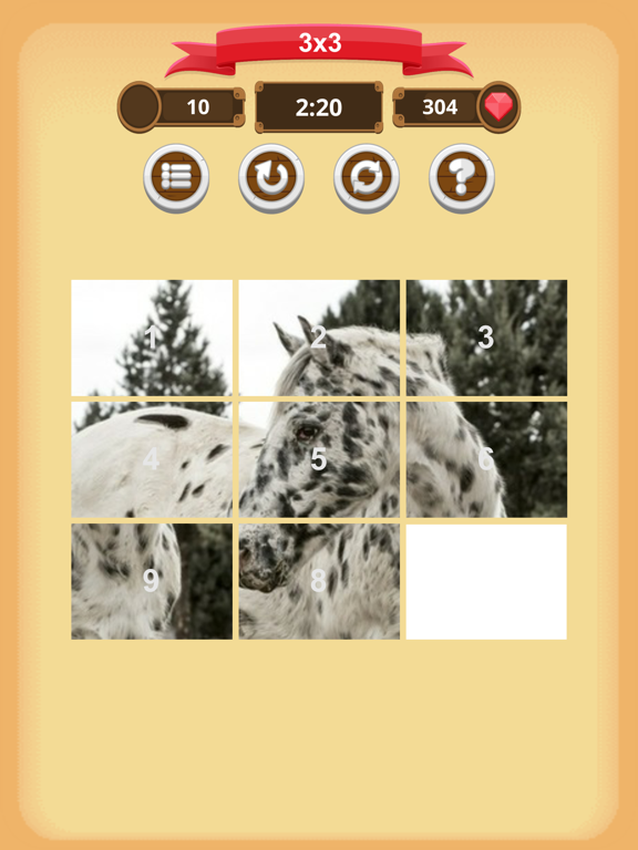 Horses - Sliding Puzzle iPad screenshot