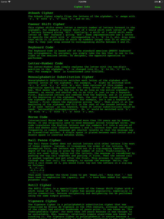 Cipher Sender iPad screenshot 5 - Utilities app