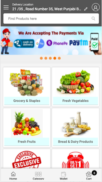 Bookmykart Grocery App Screenshot