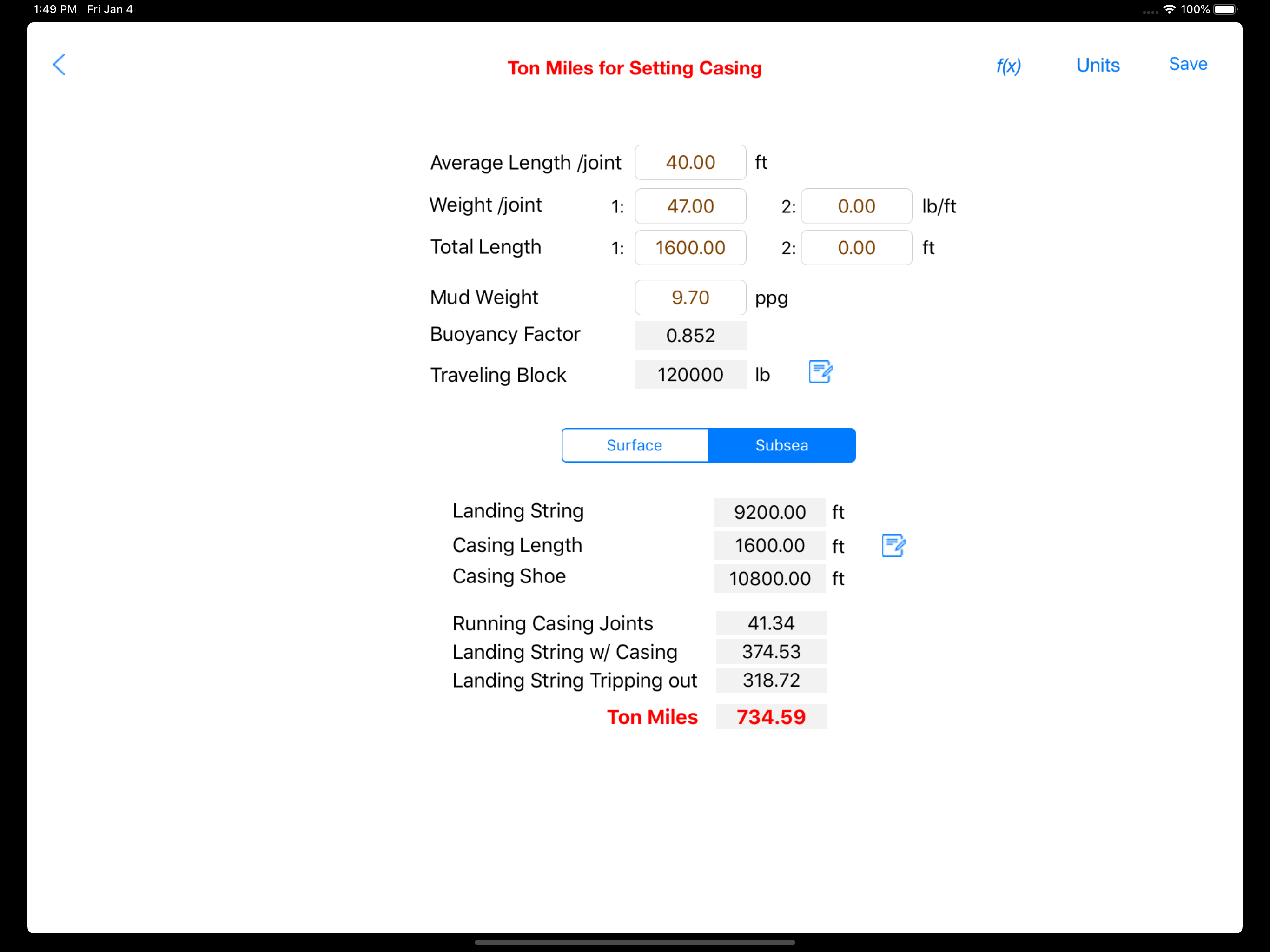 Ton Miles Calculator