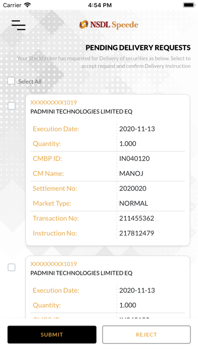 NSDL Speede App Screenshot