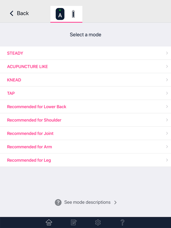Omron TENS iPad screenshot 4 - Health & Fitness app