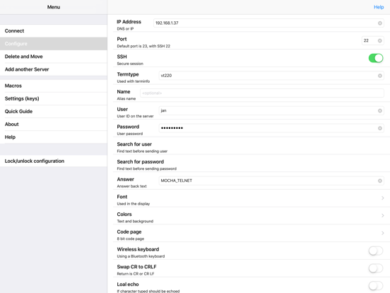 Telnet Lite iPad screenshot 4 - Business app
