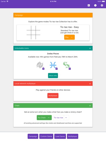 Tic Tac Toe Collection iPad screenshot