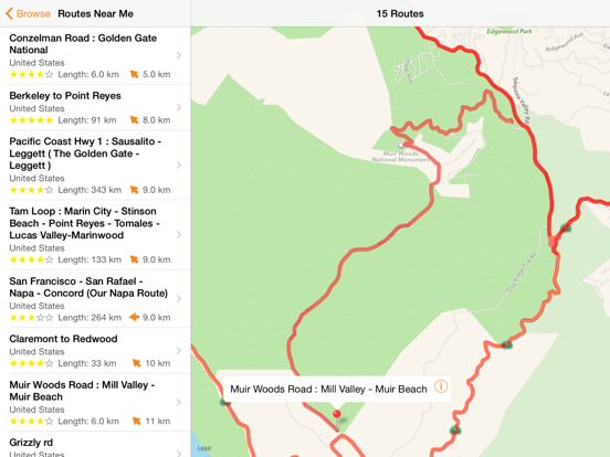 Best Biking Roads Lite iPad screenshot 5 - Navigation app