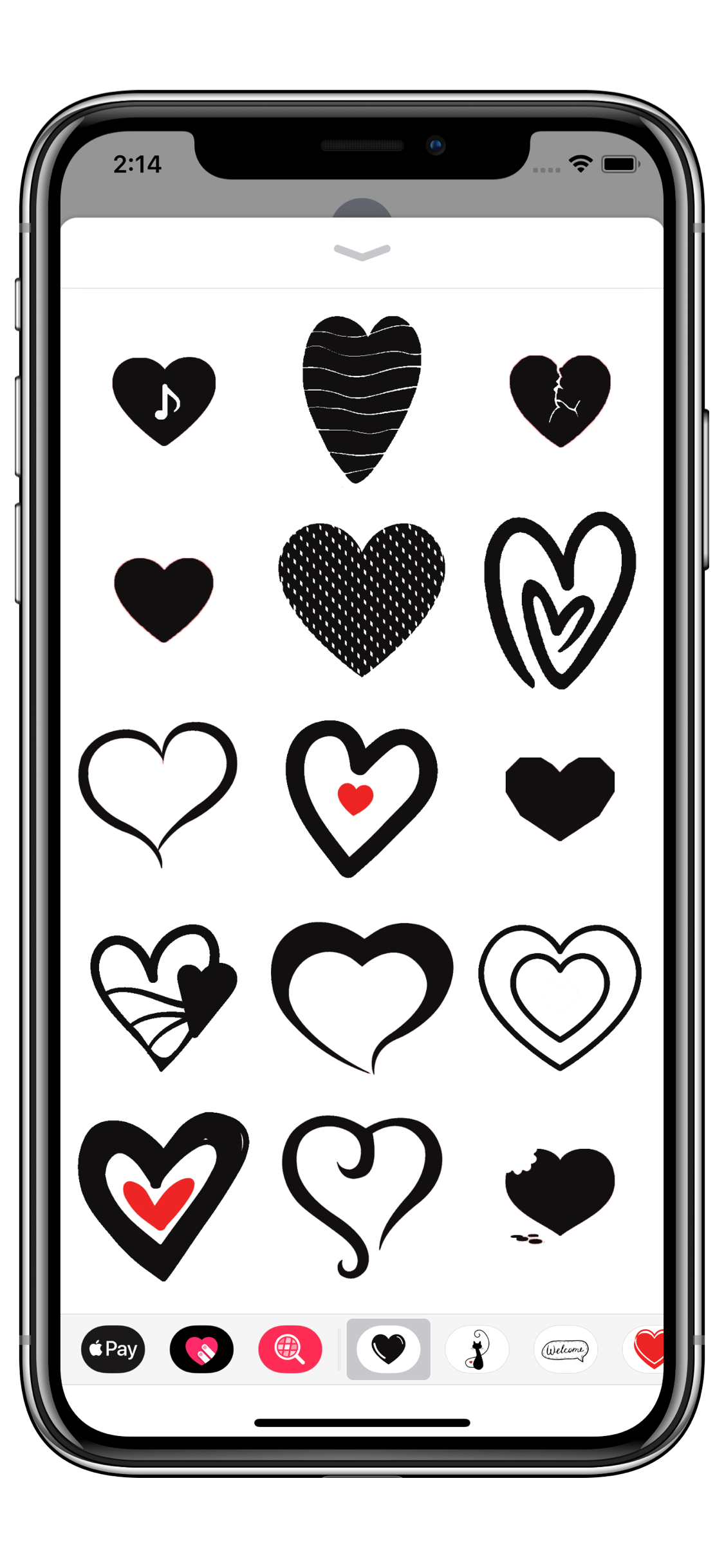 Black Heart Stickers & emoji