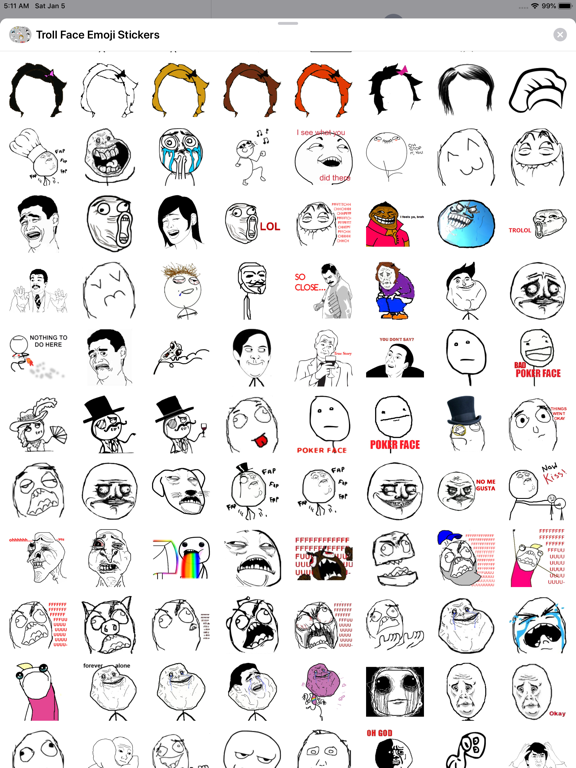 Screenshot #6 pour Troll Face Emoji Stickers