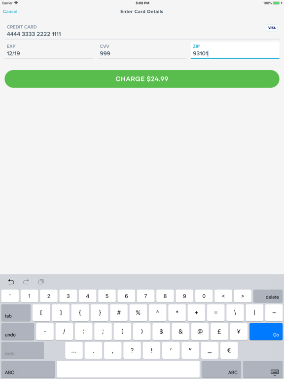 PayJunction iPad screenshot 2 - Business app