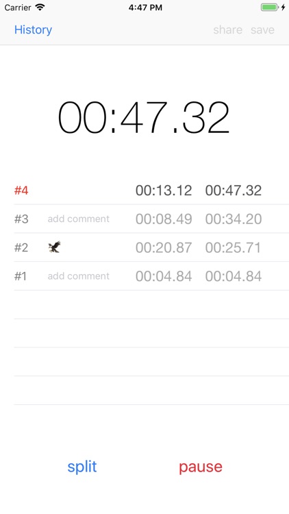 Reviewable stopwatch