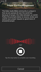 Daily Audio Bible Mobile App screenshot