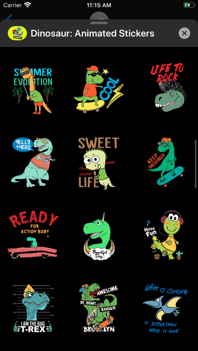 Dinosaur: Animated Stickers iPhone screenshot 5 - Stickers app