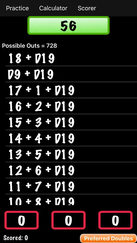 Darts Checkout Calculator