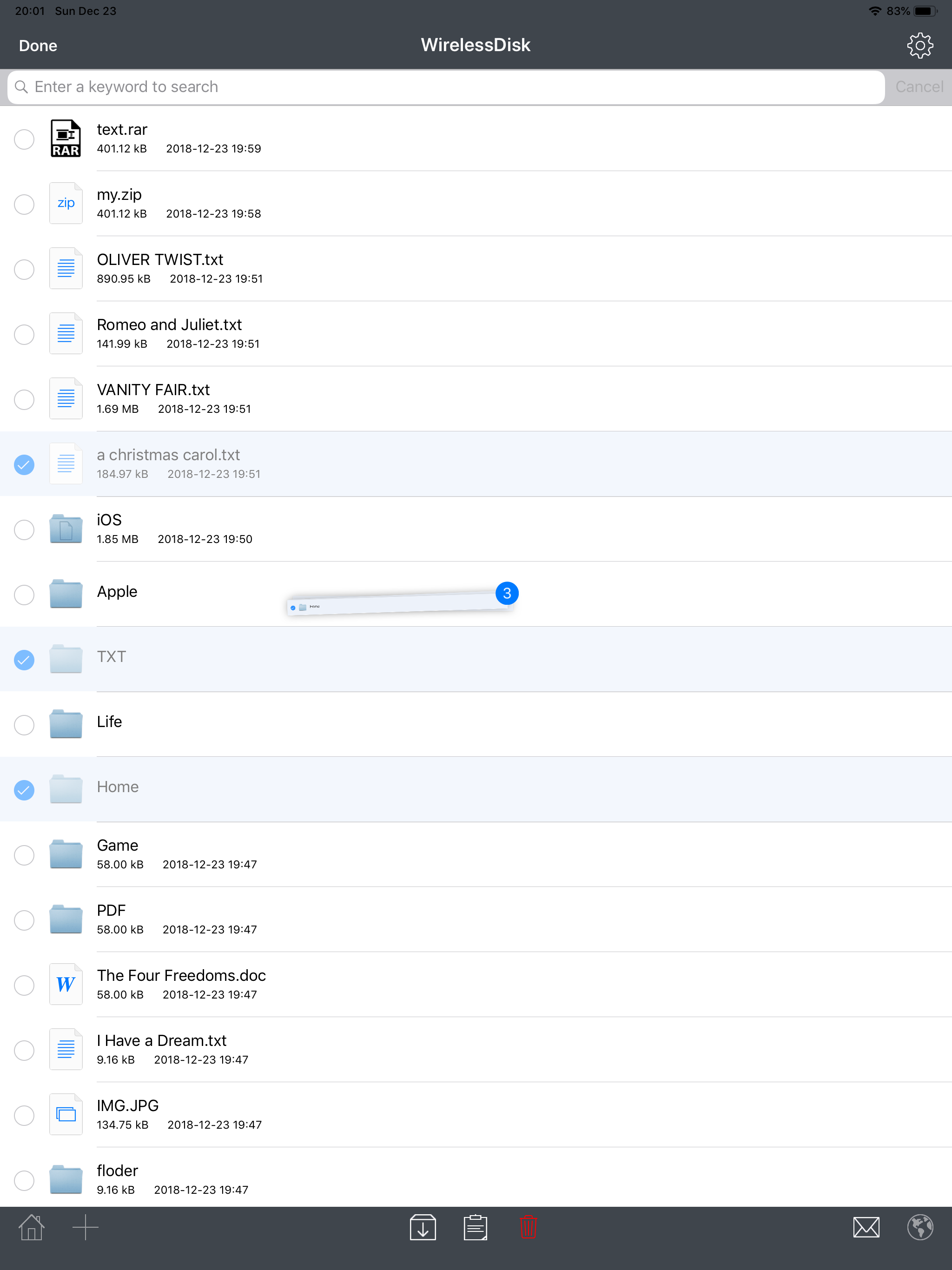 WirelessDisk－Zip Rar Compress screenshot 6