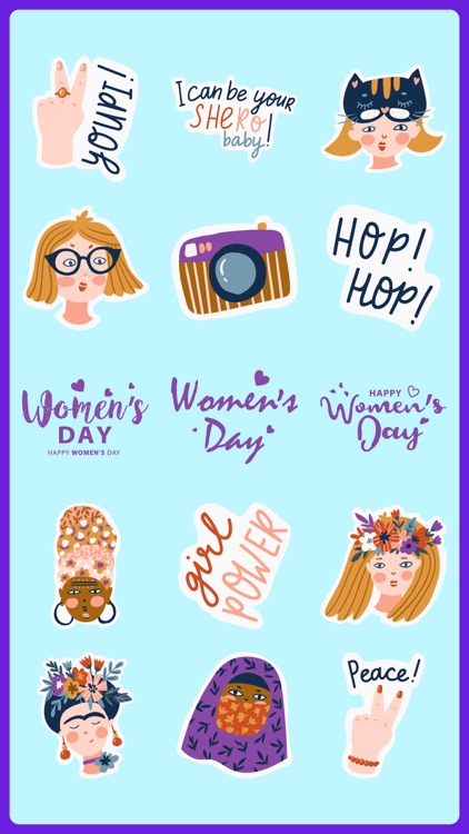 Super Women's Day Stickers Emo