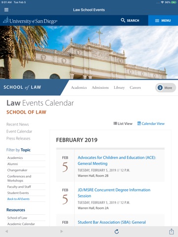 USD Law iPad screenshot
