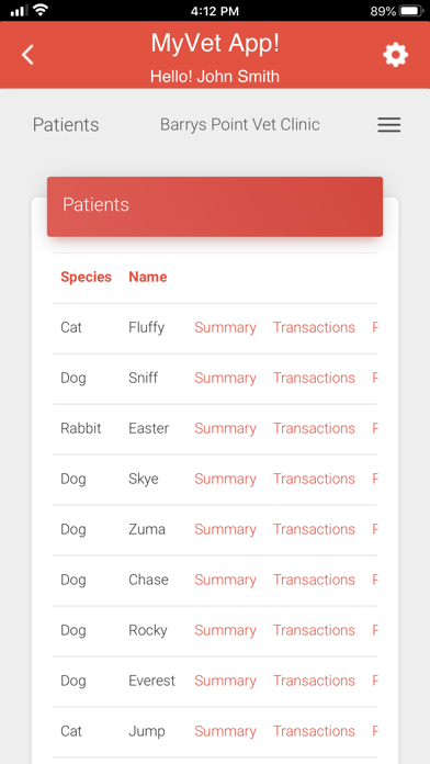 MyVet App! Screenshot