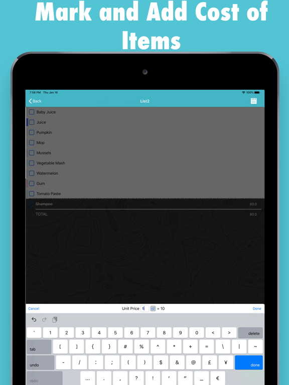 Grocery - Shopping List iPad screenshot 5 - Productivity app