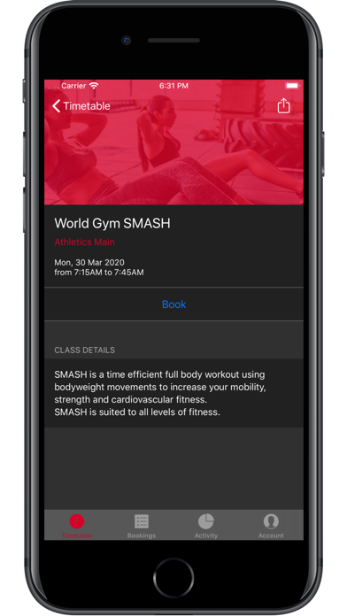 App Store screenshot of the World Gym Australia app