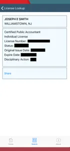 NJ Pro License Lookup screenshot #3 for iPhone