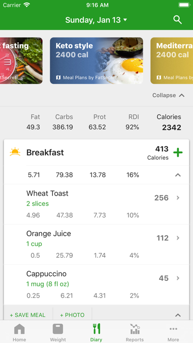 Calorie Counter by FatSecret Screenshot