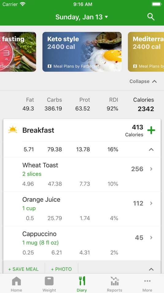 Calorie Counter by FatSecret - 9.34 - (iOS)