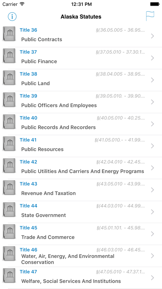 #5. AK Laws, Alaska Statutes (iOS) 게시자: Nirmala T V