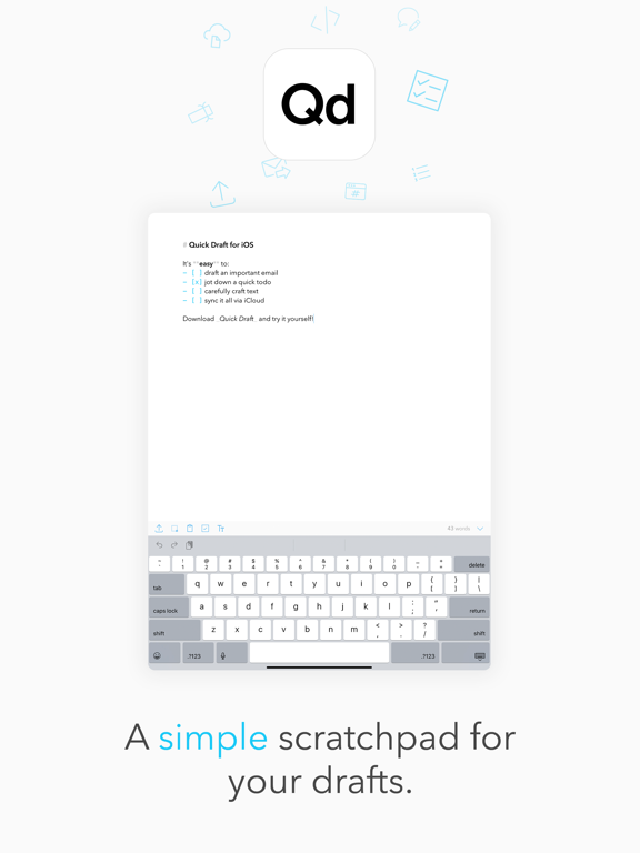 Notepad Markdown: Quick Draft iPad screenshot 1 - Productivity app