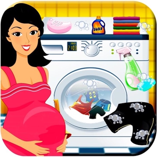 Pregnant Mom Baby Care Laundry Icon