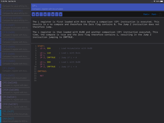 Z80 Reference iPad screenshot 7 - Reference app