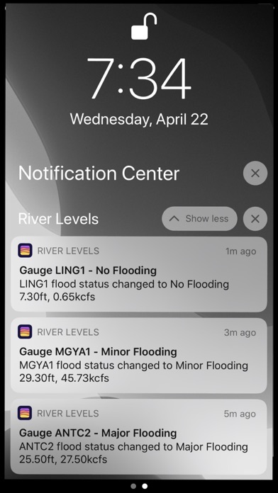 River Levels & Flows Screenshot