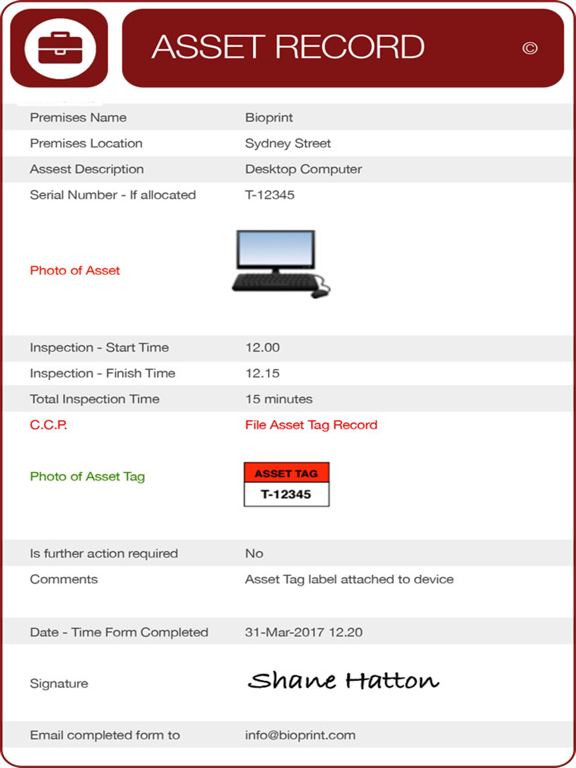 Comply Forms iPad screenshot