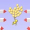 Swipe to move the player, collect balloons and reach the arrival