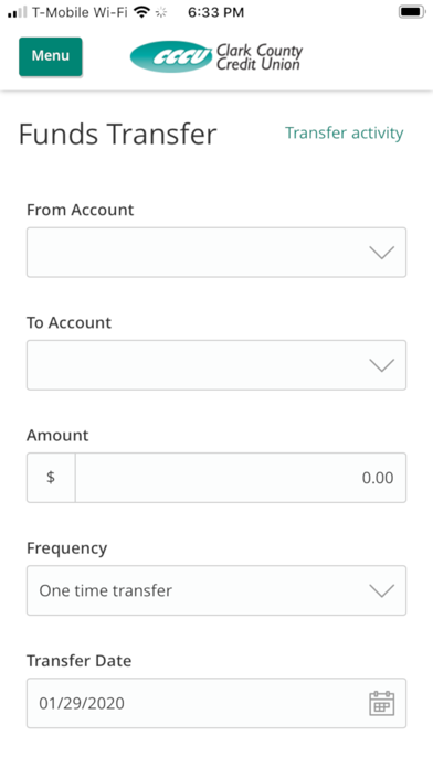 Clark County Credit Union Screenshot