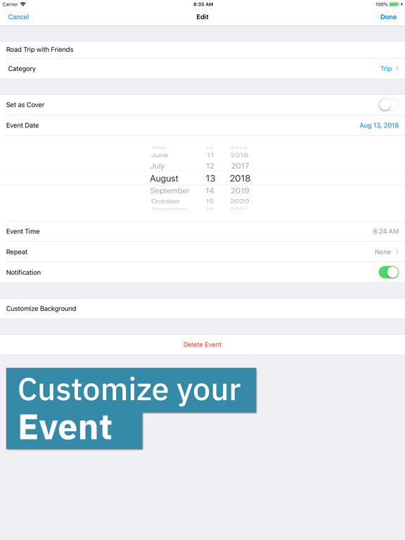 Count It Down! - Event Tracker iPad screenshot 4 - Utilities app