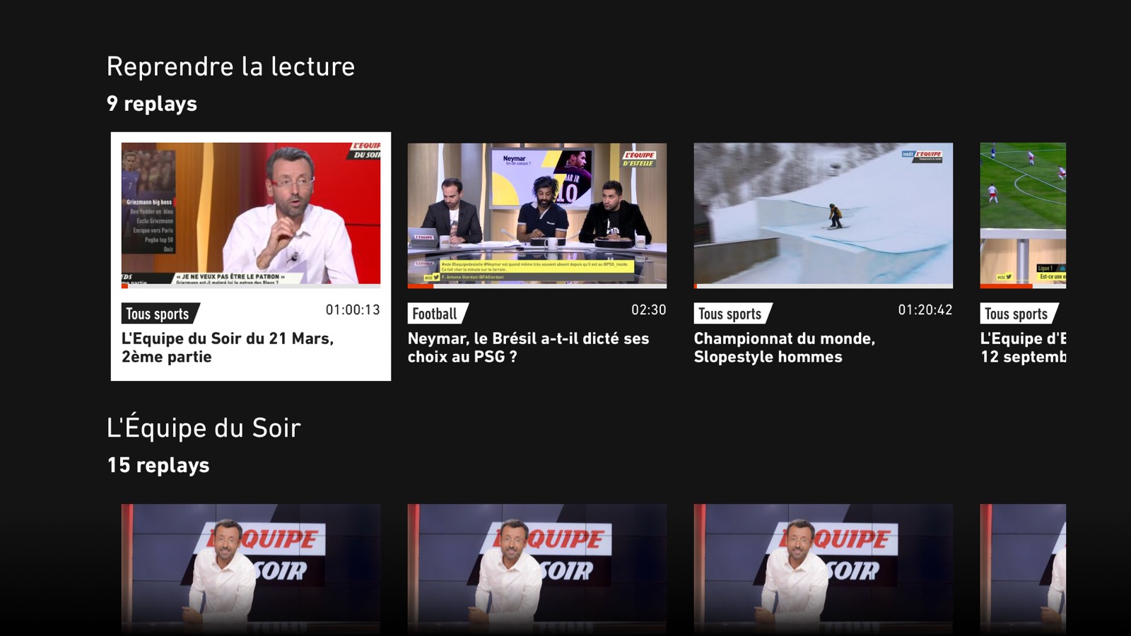 L’EQUIPE - live, sport, tv apple_tv screenshot 3