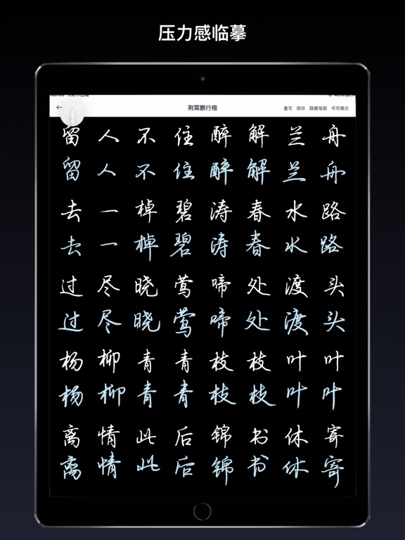 练字打卡 - 毛笔钢笔书法练字帖 iPad screenshot 1 - Utilities app