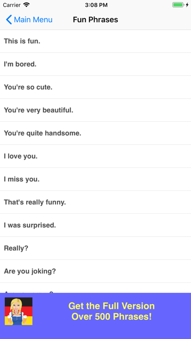 Speak German Prasebook Lite iPhone screenshot 5 - Travel app