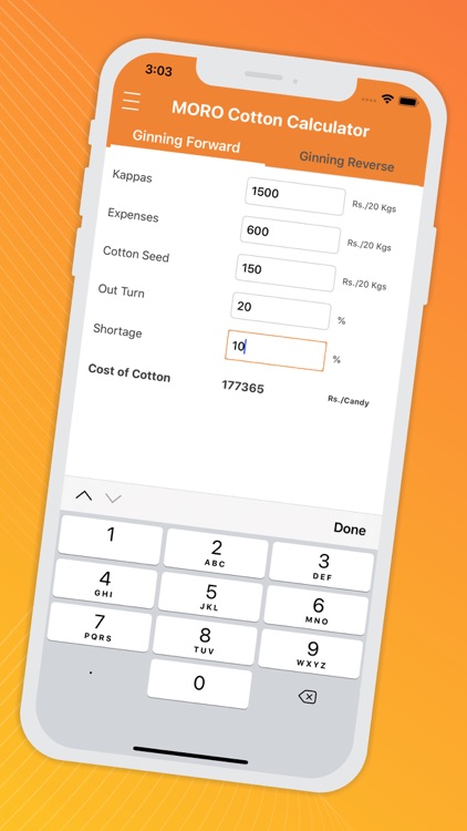 MORO Cotton Calculator