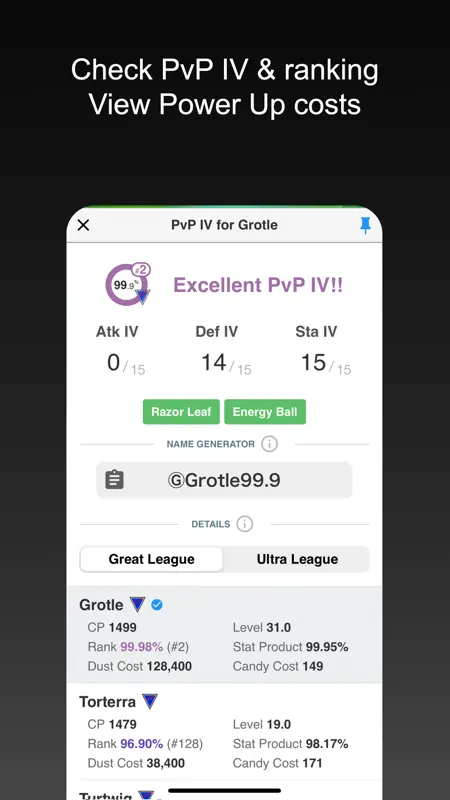 Poke Genie - Fern-Raid IV PvP screenshot 3 of 10