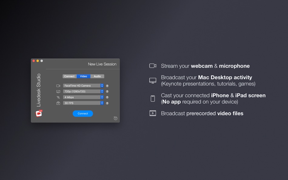 #2. Livedesk Studio (macOS) Podle: Denk Alexandru