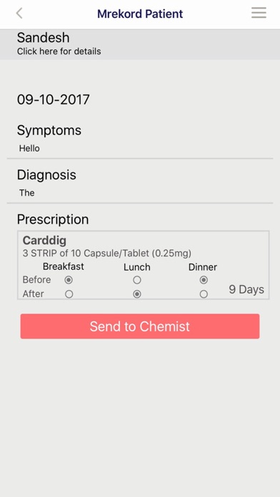 Mrekord Patient Screenshot